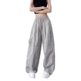 thumbnail image 3 of LYHaoo Girls Summer Casual Pants Fashionable Loose Fit Long Trousers With For Outdoor Play Comfortable Daily Wear School Pants for Girls(Gray), 3 of 7