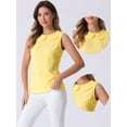 thumbnail image 2 of DARING DIVA Blouse Sleeveless Jacquard Floral Tank Top S Yellow, 2 of 6