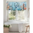 thumbnail image 4 of Crab Valances for Windows Coral Starfish Ocean Coastal Valance Rod Pocket Light Filtering Short Window Treatments Curtains for Kitchen Bathroom Living Room Bedroom, 1 Panel, 42 x 18 Inch, 4 of 7