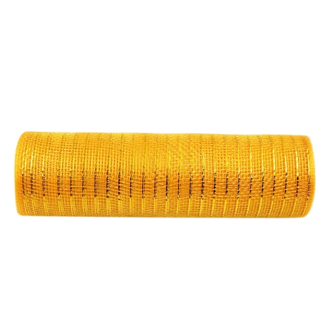 LINMOUA Poly Mesh Ribbon With Foil Each Roll For Wreaths Swags Bows Wrapping And Decorating