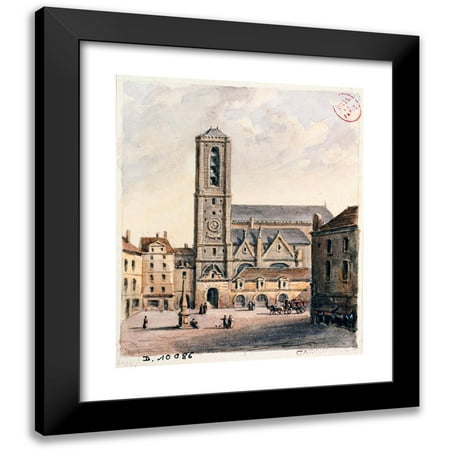 Auguste-Sébastien Bénard 12x14 Black Modern Framed Museum Art Print Titled - Church Facade