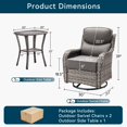 thumbnail image 7 of Unnifurnzi Outdoor Swivel Glider Patio Chairs-High Back Swivel Patio Chairs Set of 2 with Outdoor Side Tables All Weather Wicker Patio Furniture Set for Deck Porch Poolside Balcony-Gray/Gray, 7 of 7