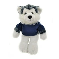 Made by Aliens 8 inches Floppy Husky Plush Stuffed Animal Personalized Gift - Custom Text on Shirt - Great Present for Mothers Day, Valentine Day, Graduation Day, Birthday (Navy-Blue)