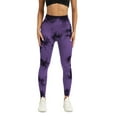 thumbnail image 6 of KHONTS Tie Dye Seamless High Waisted Workout Leggings for Women Scrunch Lifting Yoga Gym Athletic Pants Dark Purple M, 6 of 8