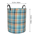 thumbnail image 4 of DouZhe Waterproof Collapsible Large Laundry Baskets, Classic Orange Blue Plaid Prints Circular Hamper with Handles, 4 of 7