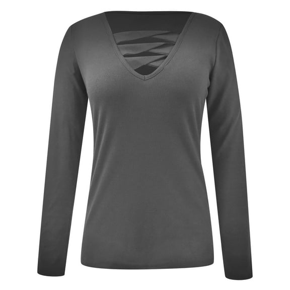 Aayomet Oversized T Shirts for Women 2024 Women's Cotton Knitted Long Sleeve Lightweight Tunic Sweatshirt Tops,Gray XXL