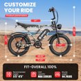 thumbnail image 4 of AMYET S8-S Peak 1500W Electric Bike for Adults, 48V 20Ah, 20" Fat Tire Ebike with Hydraulic Disc Brakes, E-Mountain Bike, UL2849, 4 of 10