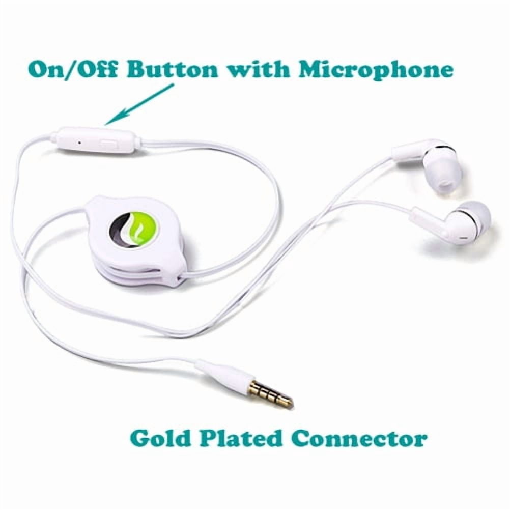 Headphones Retractable Earphones for Motorola Moto G Play (2024) - Hands-free Headset 3.5mm w Mic Earbuds Earpieces Microphone Z9D for Moto G Play (2024)