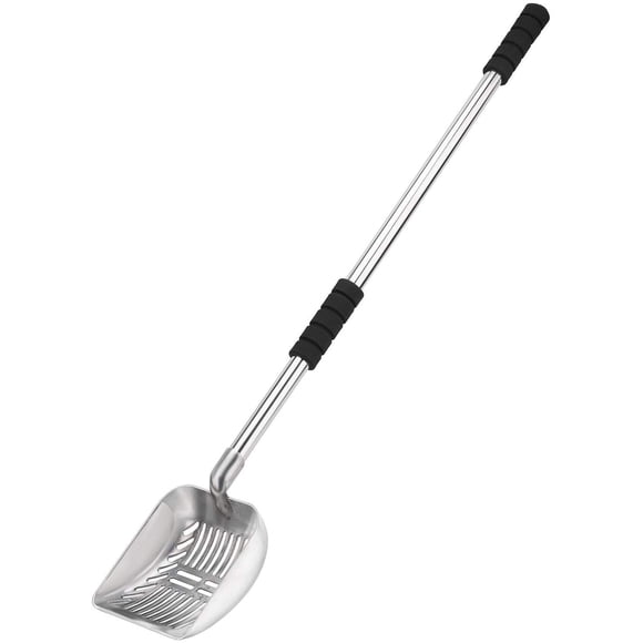 Cuchara para arena para gatos Yangbaga de metal con pala y mango largo