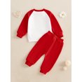 thumbnail image 4 of aturustex Toddler Boy Valentines Day Tracksuits Outfits 0 6M 12M 18M 2T 3T Infant Baby Letter Raglan Sweatshirt Long Sleeve Pullovers Crew Neck Tops S Loose Casual 2 Piece Jogger Clothes Set, 4 of 7