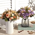 thumbnail image 2 of Flores Artificiales XCF Ramo de 2 Piezas de Peonías Falsas de Seda y Hortensia Naranja, 2 of 4