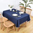 thumbnail image 2 of Rectangle Tablecloth 60 x 84 Inch Washable Fabric Table Cloth Solid Navy Blue Table Cover for Dining Wedding Party Banquet Tabletop Decoration, 2 of 6