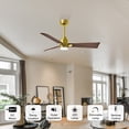 thumbnail image 5 of Matthews Fan Company AKLK-BRBR-WN-42 Alessandra 42” Brushed Brass Ceiling Fan with 3 Walnut Blades, Integrated LED Light Kit, Remote Control, Indoor/Outdoor Wet Rated, 5 of 6