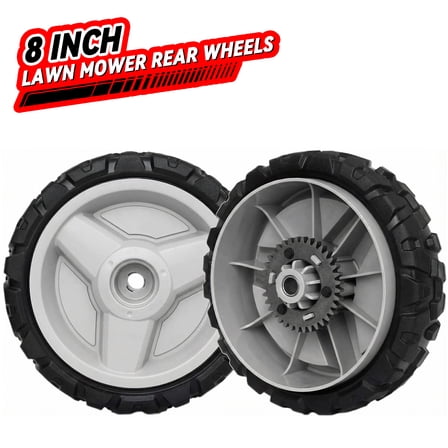 580365301 Lawn Mower Wheels-2 Pcs 8" Push Mower Drive Wheels with Metal Gear 593198101 Compatible with HU675AWD, HU700AWD, HU725AWD, HU800AWD, L321AH, LC221A, etc