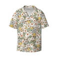 thumbnail image 3 of Goofa Daisy Printed Men's Casual Short-sleeved Shirt,Lightweight Breathable Button-down,Summer Casual men's top,Versatile Fashion shirt-X-Large, 3 of 7