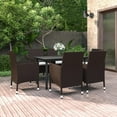 thumbnail image 1 of vidaXL 7 Piece Garden Dining Set with Cushions Poly Rattan and Glass, 1 of 4