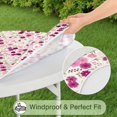 thumbnail image 5 of Pioneer Flower Floral Print Pattern Round Fitted Tablecloth with Elastic Edge,Dining Table Cover Waterproof,Outdoor Round Tablecloth for Camping,Dining,Indoor and Outdoor, 5 of 7