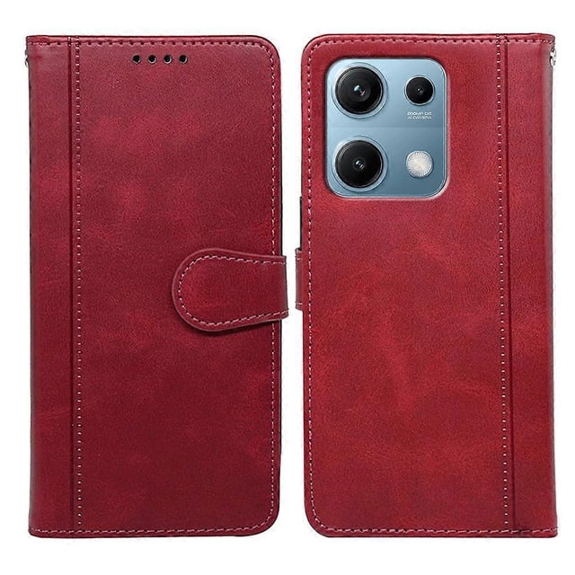 For Xiaomi Redmi Note 14S 4G Case Calf Texture Leather Stand Book Style Phone Cover - Black