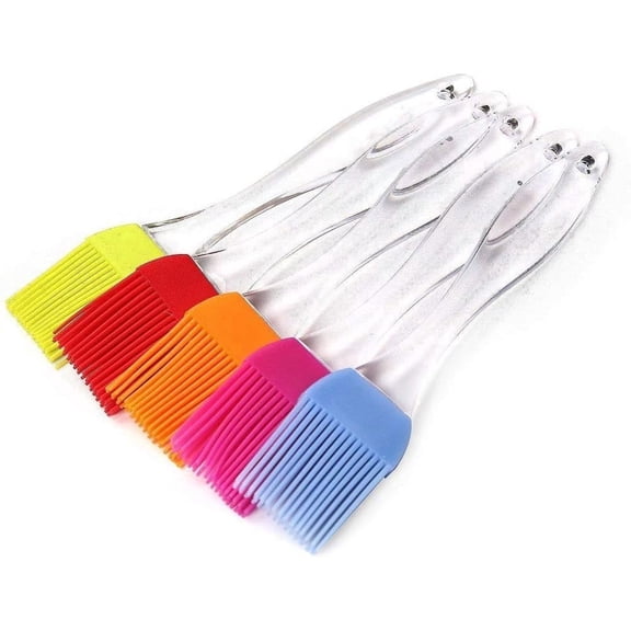 Silicone Basting Pastry & BBQ Brush Set - Uniwit 5 PCS Silicone BBQ Pastry Oil Brush Turkey Baster,Barbecue Utensil use for Grilling and Marinating (6.89" * 1.28"(L*W)