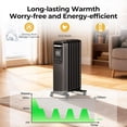 thumbnail image 4 of R.W.FLAME Oil Filled Radiator Heater, 1500W Portable Space Heater with Remote & Digital Thermostat, 4 Modes, 24H Timer, Child Lock, Overheat & Tip-Over Protection, Ultra Quiet for Indoor Use, Black, 4 of 7
