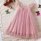thumbnail image 2 of Odeerbi Niñas Vestido de Tul Con Lentejuelas Vestido de Verano Con Volantes Manga Con Lazo Vestido de Princesa Sin Mangas Cuello Redondo Malla, 2 of 9