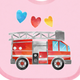 thumbnail image 4 of Inktastic Valentine's Day Fire Truck with Hearts Boys or Girls Baby Bib, 4 of 4
