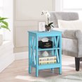 thumbnail image 2 of VECELO Set of 2 Nightstand End Table with 3-tier Storage Shelf for Living Room, Bedroom, Office, Light Blue, 2 of 8