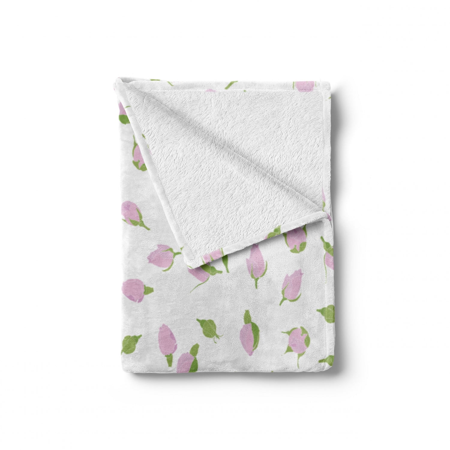 Fern Green Baby Pink Rosebuds Romantic Flowers with Leaves Wedding Valentines Day Theme Ambesonne Rose Soft Flannel Fleece Throw Blanket Cozy Plush for Indoor and Outdoor Use 60 x 80 