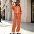 thumbnail image 4 of Teuyenhk Women's 2 Piece Sweatsuits Fall Fleece Lined Matching Lounge Sets Zip Up Hoodies Drawstring Straight Leg Pants Airport Travel Track Suits, 4 of 7