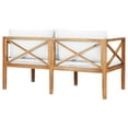 thumbnail image 4 of vidaXL 2-Seater Patio Bench Loveseat Chair Sofa with Cushions Solid Wood Teak, 4 of 5