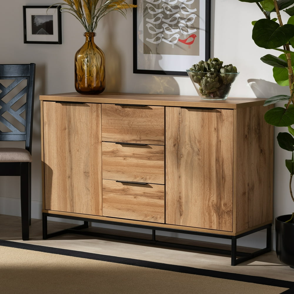 Baxton Studio Reid Modern and Contemporary Industrial Oak Finished Wood