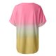 thumbnail image 5 of Fiudx Camisas para Mujer Blusa con Estampado Degradado a La Moda para Mujer, Camisetas Holgadas de Manga Corta con Cuello En V, 5 of 7