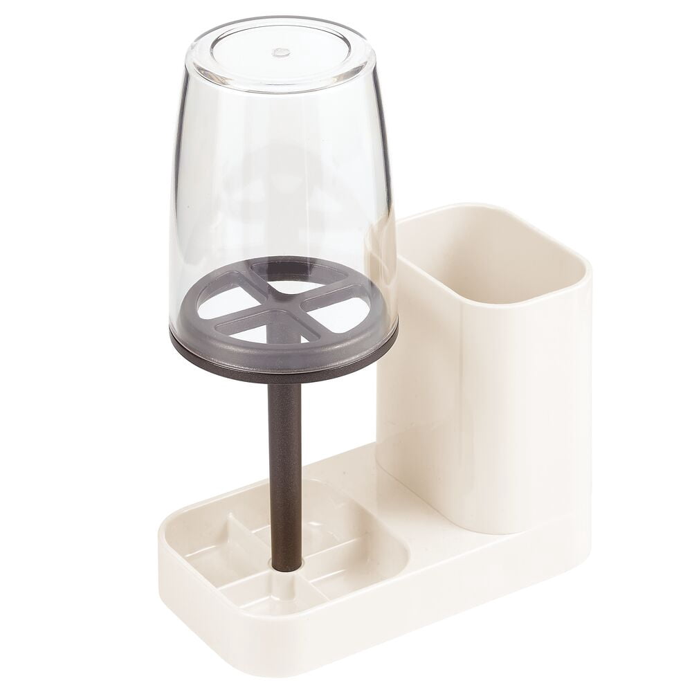 Bath Cream/Bronze/Clear mDesign Modern Plastic Bathroom Vanity