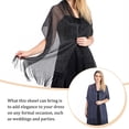 thumbnail image 2 of Sonducket Bufanda brillante Sexy de lujo, hilo fino, borla de encaje hueco largo, capas de boda brillantes exquisitas, bufandas portátiles Ropa, zapatos y accesorios Miscelánea Azul oscuro, 2 of 6