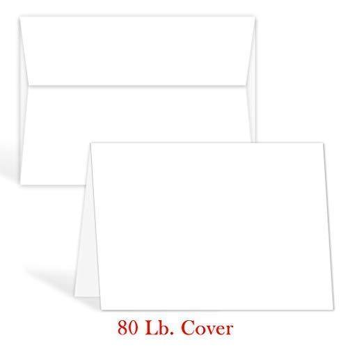 Greeting Cards Set 5x7 Blank White Cardstock and Envelopes Perfect