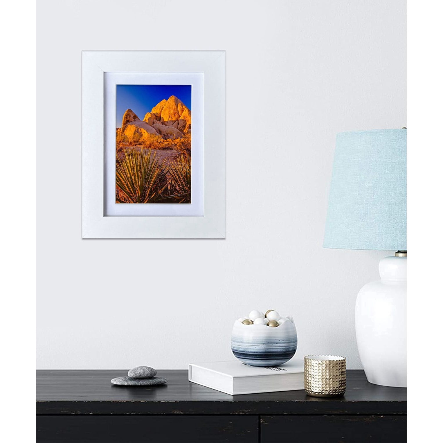 Picture Frame MDF White 5*7" Wall Mount & Tabletop Display, Pack of 6