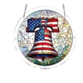 thumbnail image 2 of Patriotic Acrylic Suncatcher Stained Glass Style Window Hanging Ornament Independence Day Memorial Day Home Decor With Chain, 2 of 5