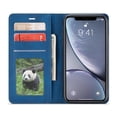 thumbnail image 3 of Mantto Case for iPhone XR, Premium Leather RFID Blocking Credit Card Slots Wallet Retro Folio Case Magnetic Clasp Flip Kickstand Shockproof Full Protection Phone Cover, Blue, 3 of 8