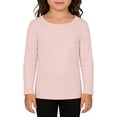 thumbnail image 4 of UACY Kids Girls Long Sleeve Shirts Crewneck Ruched Side Slim Fit Tops Ribbed Knit Casual Tee Shirt, 4 of 8