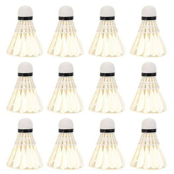 WALFRONT 12Pcs Lot White Feather Badminton Balls Shuttlecocks