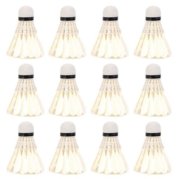 Higoodz 12Pcs/Lot White Feather Badminton Balls Shuttlecocks Outdoor Sports Training Accessory , Shuttlecocks, Badminton Shuttlecocks