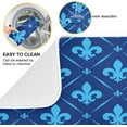 thumbnail image 4 of FREEAMG Vintage Blue Fleur-De-Lis Floral Absorbent Dish Drying Mat, 16 x 18 Inches Microfiber Kitchen Countertop Table Protector Multi-purpose Counter Rack Sink Drainer Pad, 4 of 6