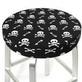 thumbnail image 3 of Picia Pirate skull Pattern Round Stool Covers Comfy Seat Covers Stretch Removable Washable Chair Slipcover Round Bar Chair Cushion Cover-12 inch, 3 of 7