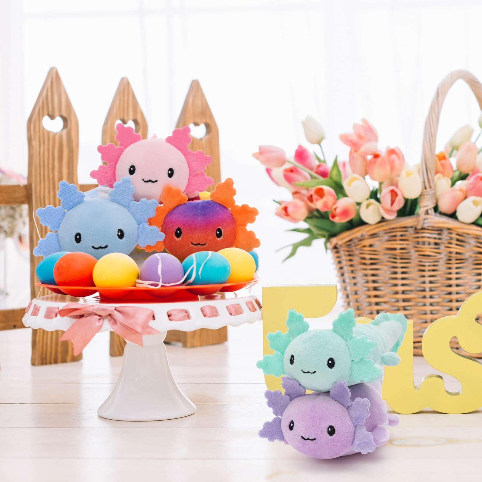 MaoGoLan 5Pcs Axolotl Stuffed Animals Set 6'' Stuffed Axolotl Glow In The Dark Bulk Plush Toy