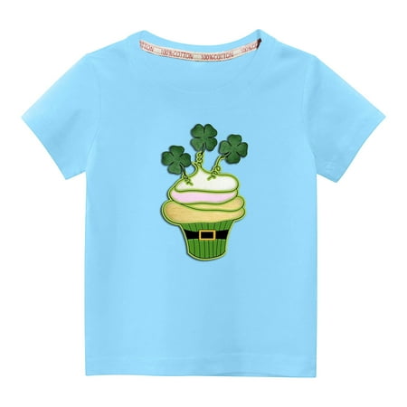 

KBKYBUYZ Baby Girl Summer Outfits Toddler Kids Boys Girls Fashion Cute Round Neck Print Short Sleeve Top On Sale