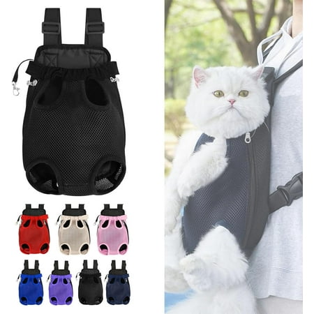 Hgudesign Furry Pawsy Carrier  Furry Pawsy Carrier  Adjustable Pet Front Dog Carrier Backpack Travel Bag  Puppy Carrier Sling Backpack  Holder Papoose for Dog Baby Body (Black L)