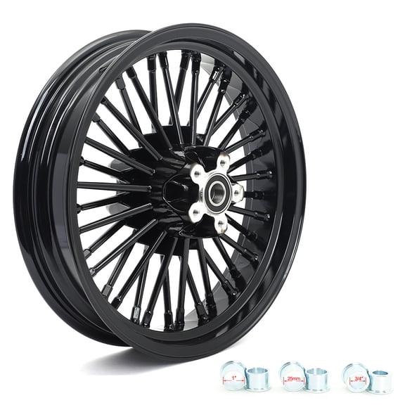 16in. Fat Spoke Rear Wheel Rim 16 x 3 for Harley Touring Road King 2000-2007 FLHTC Electra Glide Road Glide Dyna Super Glide Low Rider 2000-2005 Fat Boy Heritage Softail Springer Classic