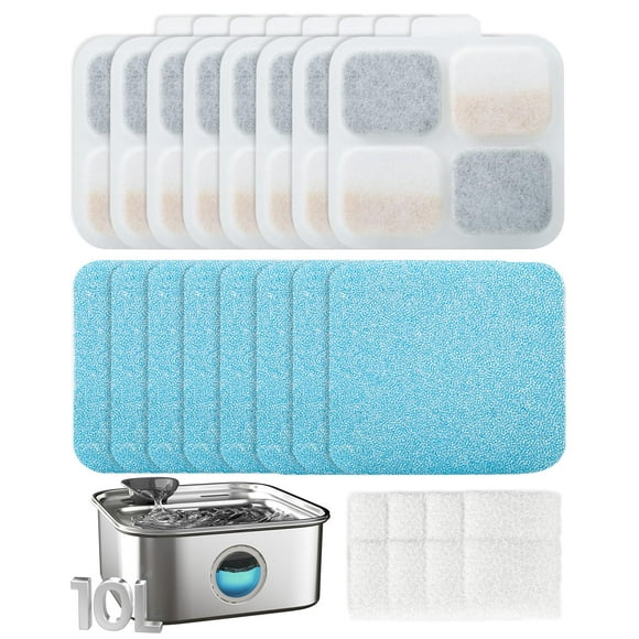 Juego de filtros oneisall para fuente de agua para perros PW07SAU de acero inoxidable de 10 l/2.64 galones