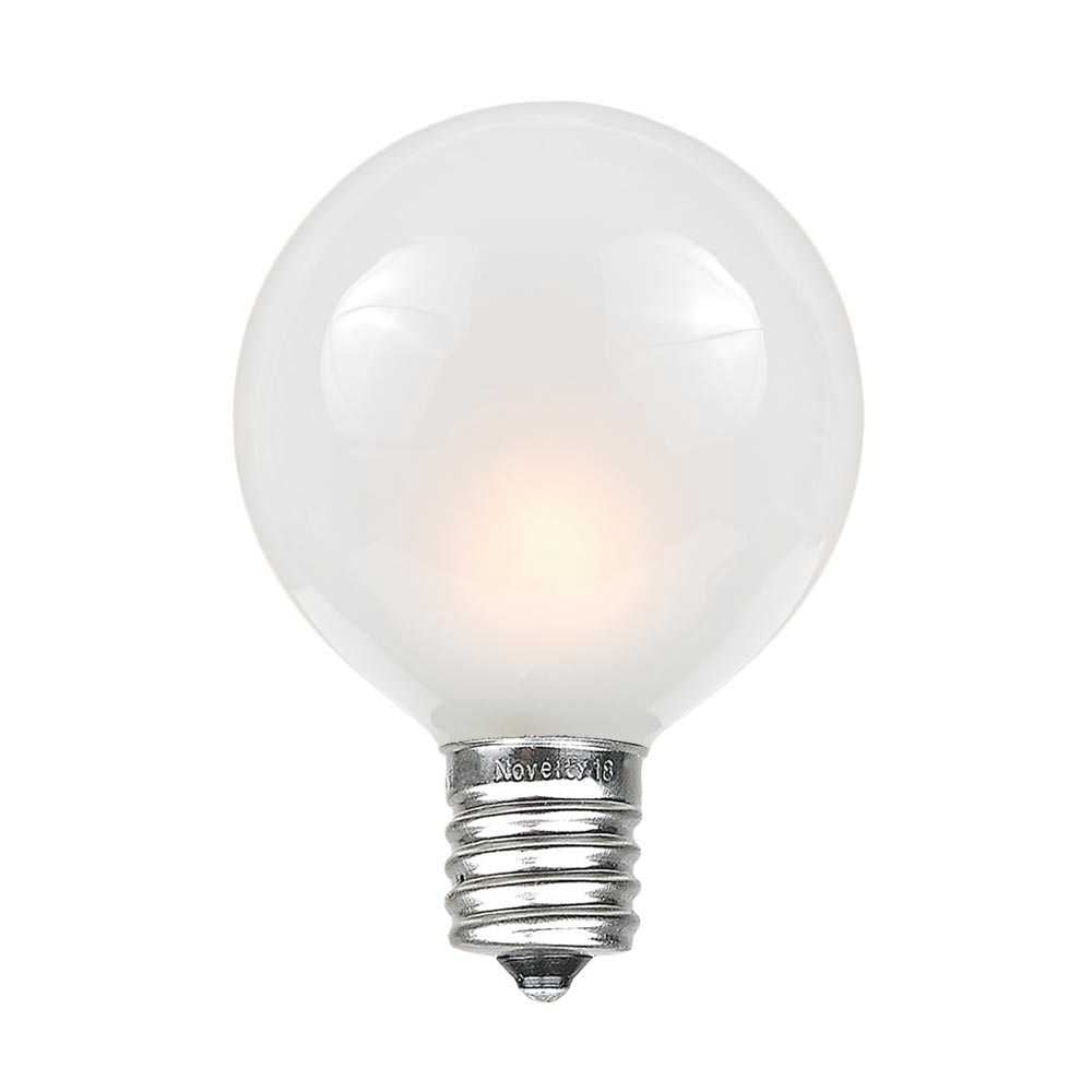 Novelty Lights 100 Feet Frosted White G40 Globe Outdoor Patio String Lights, White Wire