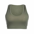 thumbnail image 4 of Full-Coverage Bra Women Workout Tank with Hood Slim Tight Lifting Push Up Sleeveless Sportswear Coverups Vest V-Neck T-Shirt Bra Feature Hook and Eye Closure T-Shirt Bra Style Y-279 , Green L, 4 of 4